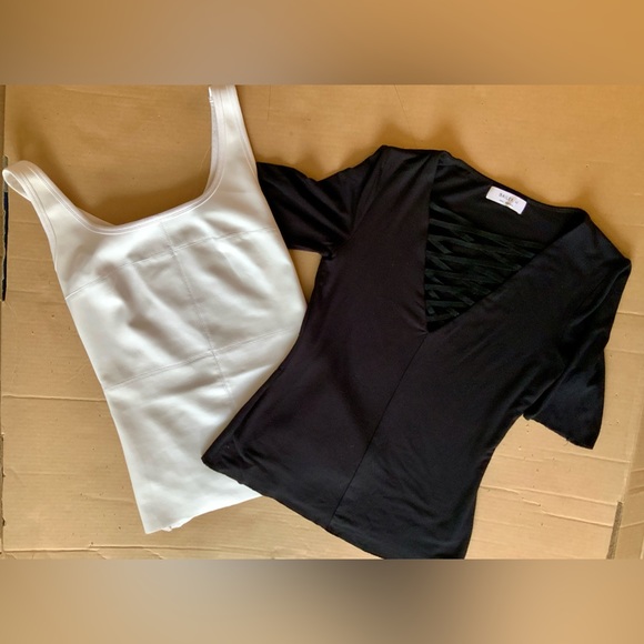 Bailey 44 Tops - BAILEY 44 duo. EBONY & IVORY. Tank & Blouse. (Bailey2).